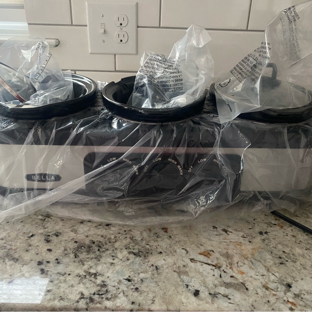 Bella Vita Triple Slow Cooker - Black and Silver
